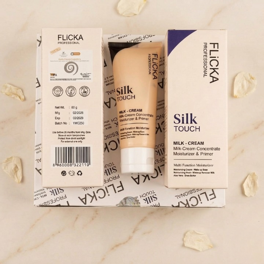 Flicka Professional Silk Touch Milk-Cream – Multi-Function Moisturizer & Primer - 60 gm