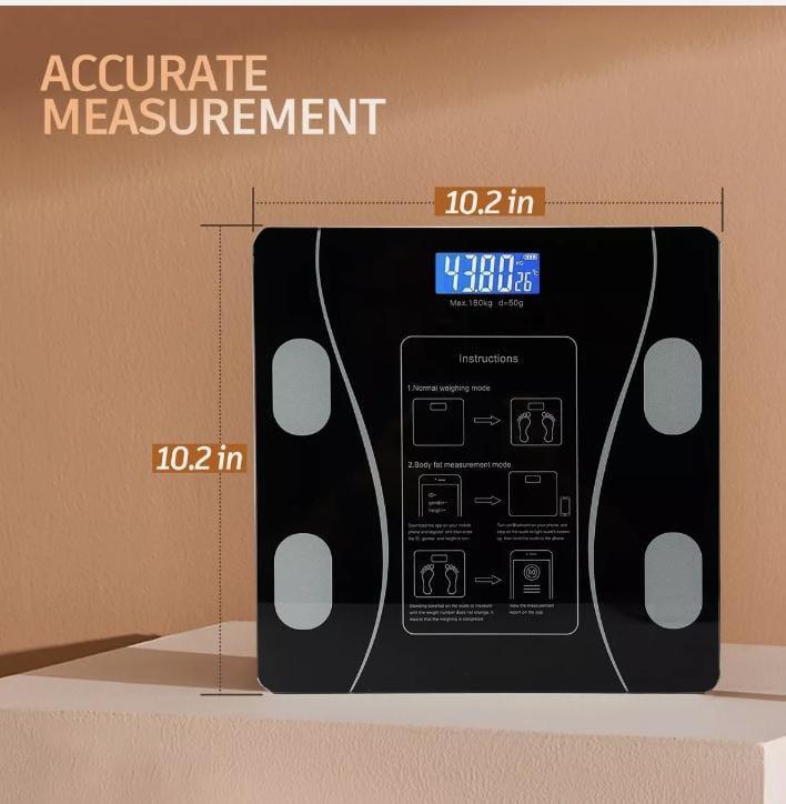Smart Wireless Bluetooth Digital Weight Scale – Max 180kg, Precision D=50g, Body Weight Monitoring