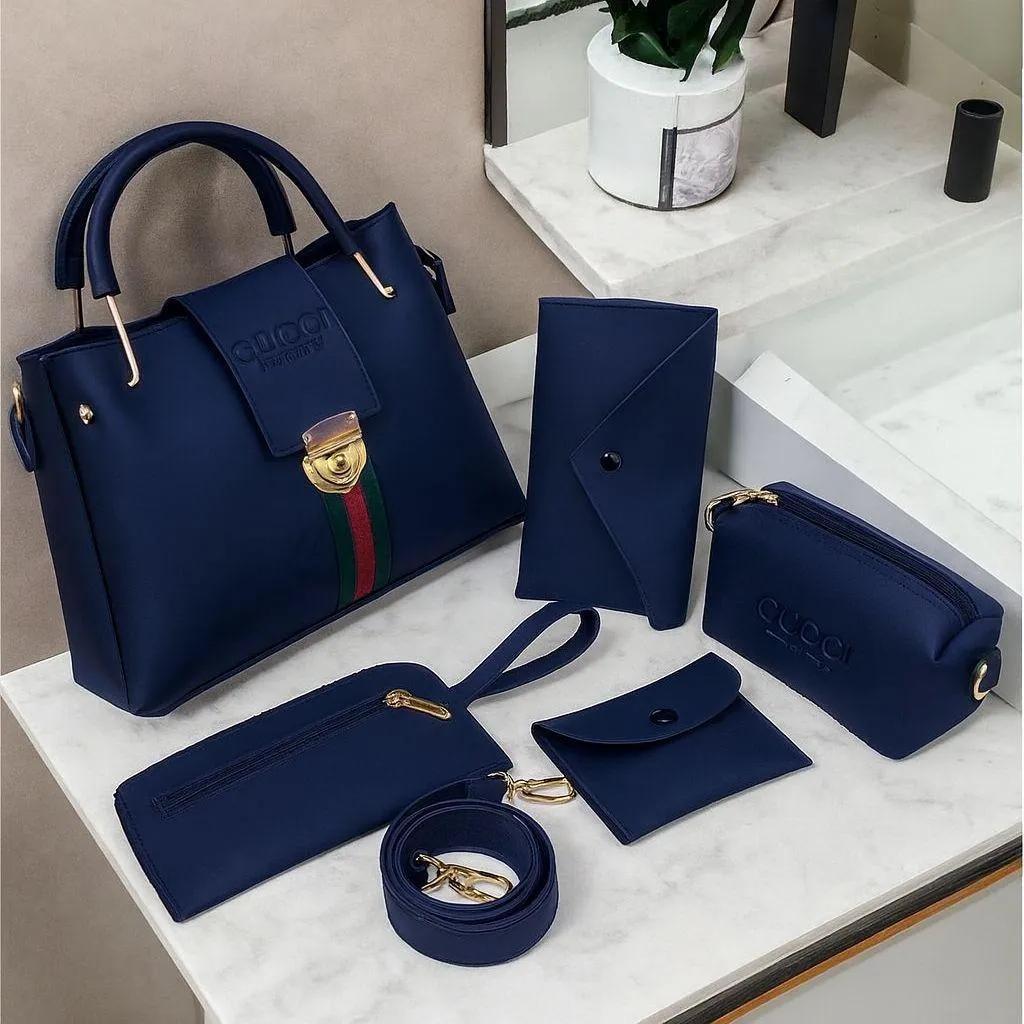 6 Pieces Handbag Set | Stylish Women’s Bags | Shoulder, Tote, Crossbody & Wallet Combo