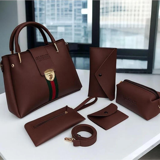6 Pieces Handbag Set | Stylish Women’s Bags | Shoulder, Tote, Crossbody & Wallet Combo