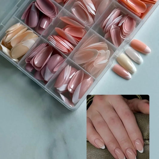 144 Pcs Multicolor Nails Box – Stylish