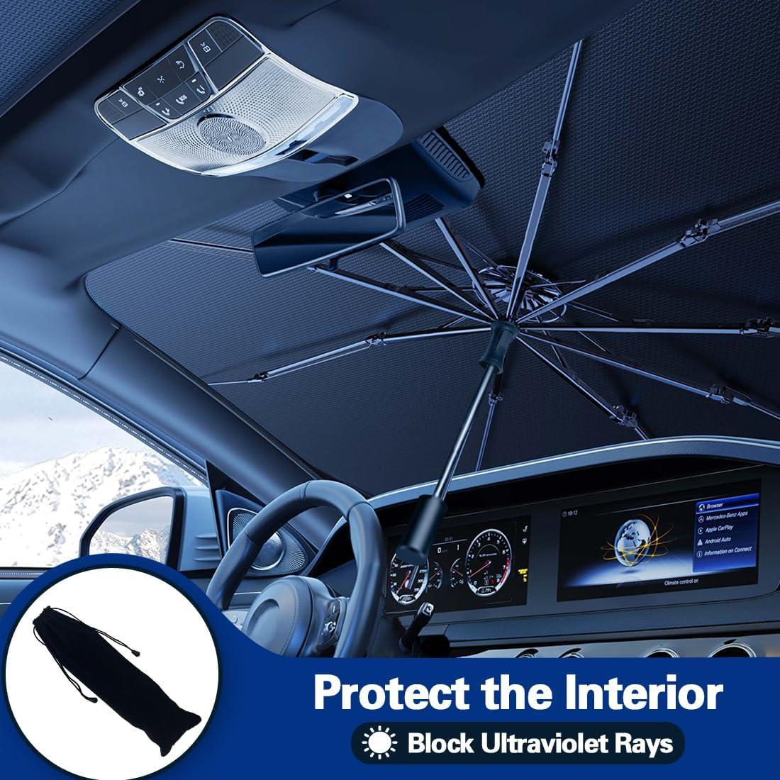 Car Sun Shade Umbrella – Foldable Windshield Sun Protector