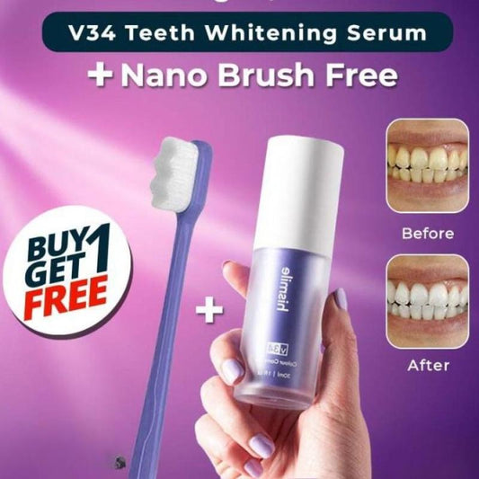 Pack Of 1 Nano teeth Brush Plus Hismiles Deal Teeth Brightening V34 Colour Corrector Serum Micro Nano Deal For Sensitive Gums Toothbrush