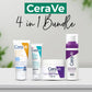 CeraVe 4 in 1 Skincare Kit – Cleanser, Serum, Night Cream &amp; Sunblock for Radiant Skin
