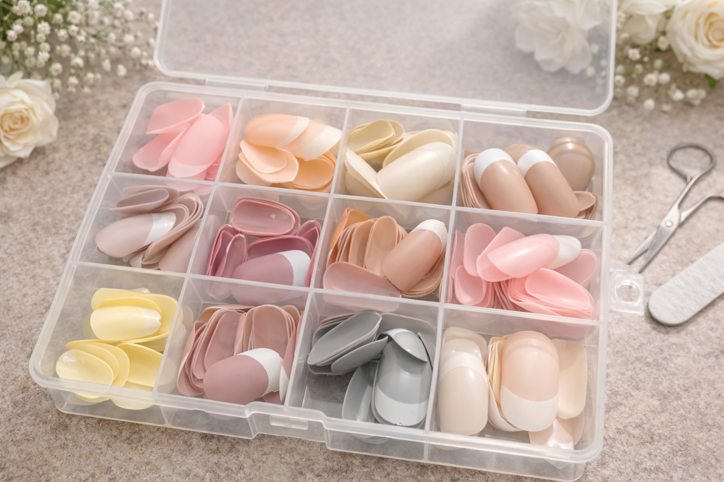144 Pcs Multicolor Nails Box – Stylish