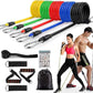 11 Piece Power Resistance Band Set Strength Training Yoga Sports Fitness Band Equipment for Men and Women