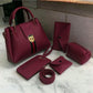 6 Pieces Handbag Set | Stylish Women’s Bags | Shoulder, Tote, Crossbody & Wallet Combo