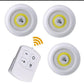 Pack of 3 LED Remote Control Lights – Tap Lights with Self Adhesive for Cabinet, Wardrobe & Kitchen