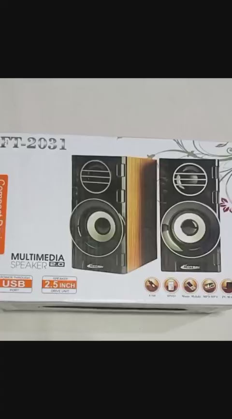 FT-2031 Premium Subwoofer Pair Speakers – High Bass Multimedia USB Speakers